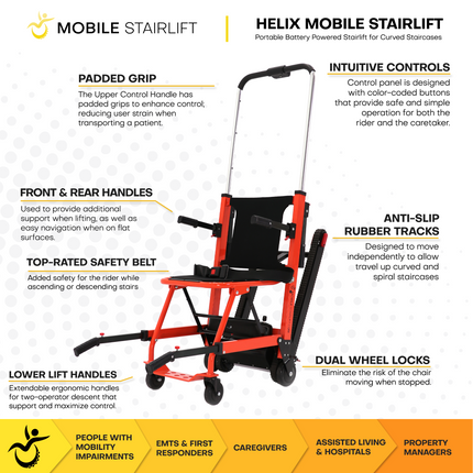 Helix Mobile Stairlift - For curved staircases