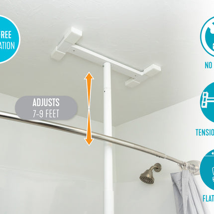 Bathtub Security Pole and Curve Grab Bar