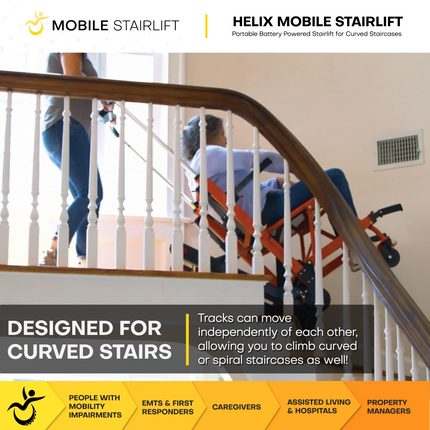 Helix Mobile Stairlift - For curved staircases