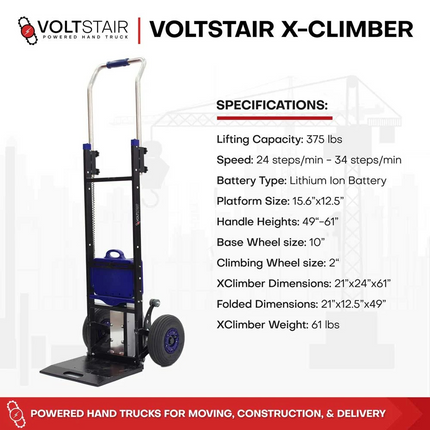 Voltstair X-Climber – Motorized Stair Climbing Hand Truck with 375 lb Capacity