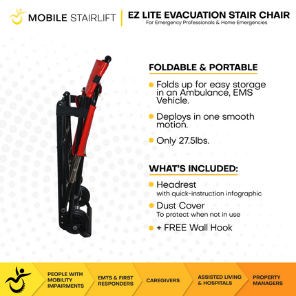 EZ LITE Evacuation Foldable Medical Stair Lift Chair