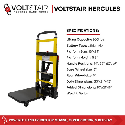 Voltstair Hercules – Electric Stair Climbing Hand Truck with 500 lb Capacity